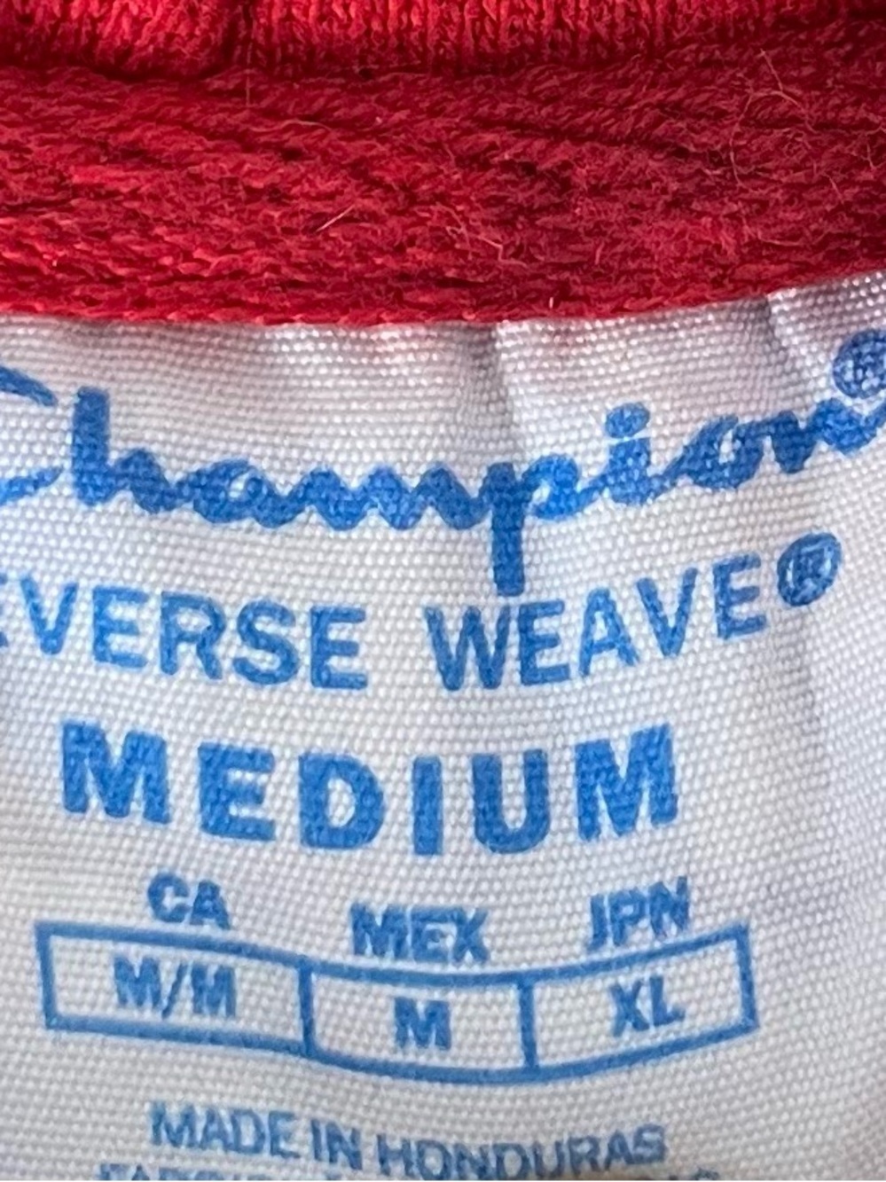 Champion Red Pullover Hooded Sweatshirt Embroidered Logo Sz M Casual Comfy - Picture 3 of 7